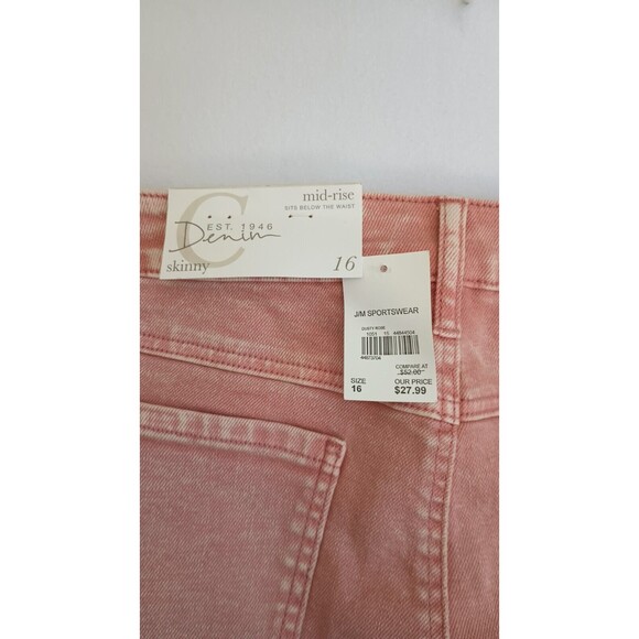 Est 1948 Denim Women's Mid Rise Jeans Size 16 Pink NWT - Picture 14 of 15